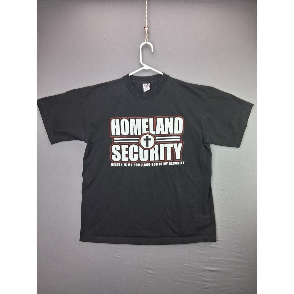 TND Homeland Security T-Shirt Mens XL Black Christian Religious Graphic Tee